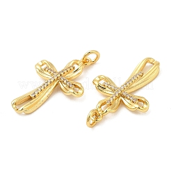 Brass Micro Pave Cubic Zirconia Pendants&nbsp;KK-P236-23G