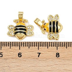 Brass Micro Pave Cubic Zirconia Pendants&nbsp;KK-F908-01G-C03