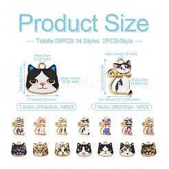 28Pcs 14 Style Printed Alloy Pendants&nbsp;FIND-BG0001-04