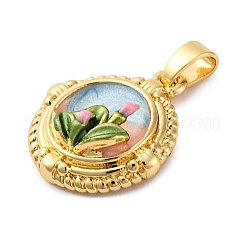 Brass Enamel Pendants&nbsp;KK-P291-05G