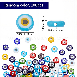 100Pcs Handmade Evil Eye Lampwork Beads&nbsp;LAMP-SP0001-05