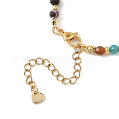 Natural Agate & Brass Round Beaded Bracelets for Women&nbsp;BJEW-JB12852