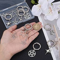 8Pcs 4 Styles Star Brass & Alloy Shoe Charms&nbsp;HJEW-BM0001-04