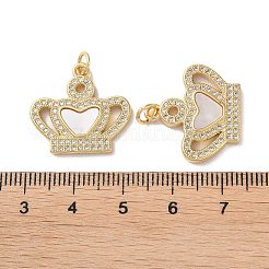 Brass Micro Pave Cubic Zirconia Pendants&nbsp;KK-B083-12G