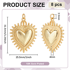 8Pcs Rack Plating Brass Pendants&nbsp;KK-BC0015-54