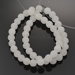 Natural White Jade Round Beads Strands&nbsp;G-D662-4mm