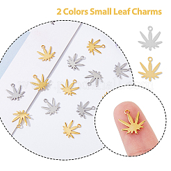 120Pcs 2 Colors 201 Stainless Steel Pendants&nbsp;STAS-DC0014-17