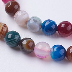 Natural Striped Agate/Banded Agate Beads Strands&nbsp;X-G-G581-8mm-17