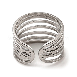 Non-Tarnish 304 Stainless Steel Open Cuff Rings&nbsp;RJEW-Z018-08P