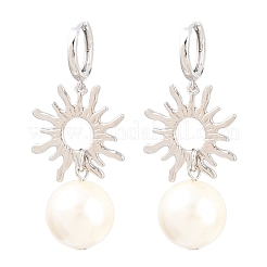 Sun Brass Hoop Earrings&nbsp;EJEW-Z164-13P