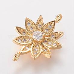 Brass Micro Pave Cubic Zirconia Links&nbsp;ZIRC-K061-57