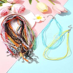 36Pcs 9 Colors Waxed Cord and Organza Ribbon Necklace Making&nbsp;NCOR-FS0001-03