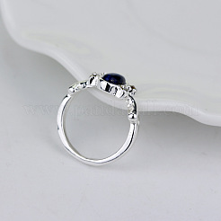 Alloy with Natural Lapis Lazuli Finger Rings&nbsp;FS-WGF3EDB-05
