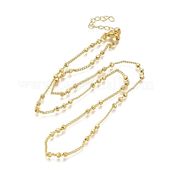2.5MM Brass Flat Round Twisted Chain Necklaces&nbsp;NJEW-M108-26G