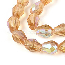 Transparent Electroplate Glass Beads Strands&nbsp;EGLA-N023-6x8mm-A05