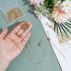 12Pcs Rack Plating Brass Chain Bracelet Making&nbsp;MAK-ME0001-07G