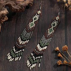 Bohemian Handmade Glass Seed Beads Dangle Earrings&nbsp;JX6081