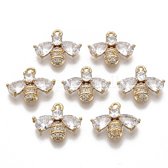 Brass Micro Pave Cubic Zirconia Charms&nbsp;KK-S354-144-NF
