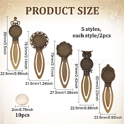10Pcs Zinc Alloy Bookmark Cabochon Settings&nbsp;FIND-ME0004-26