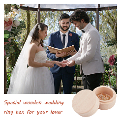 Round Wooden Storage Boxes Ring Box&nbsp;CON-WH0079-88