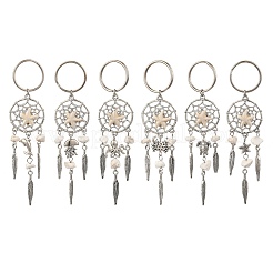 Alloy Magnesite Synthetic Turquoise Keychain&nbsp;HJEW-JKC01249