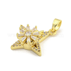 Rack Plating Brass Clear Cubic Zirconia Pendants&nbsp;KK-M291-04G