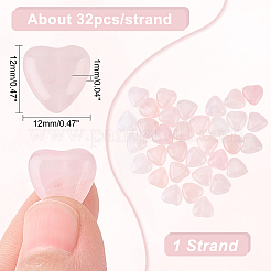 1 Strand Natural Rose Quartz Heart Beads Strands&nbsp;G-OC0003-31
