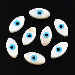 Evil Eye Natural Freshwater Shell Beads&nbsp;SHEL-F001-34