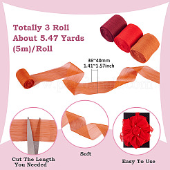 3 Rolls 3 Colors Wrinkle Polyester Ribbon&nbsp;OCOR-TA0002-98D