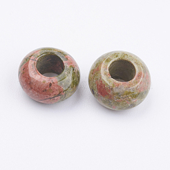Natural Unakite European Beads&nbsp;X-G-K216-03B