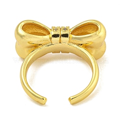 Rack Plating Brass Micro Pave Cubic Zirconia Cuff Rings for Women&nbsp;RJEW-I107-13G-01