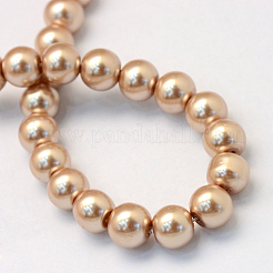 Baking Paint Pearlized Glass Pearl Round Bead Strands&nbsp;HY-Q330-8mm-11
