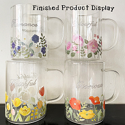 Clear Film Flower Theme Rub on Transfer Stickers for Glass Cups&nbsp;AJEW-WH0083-41