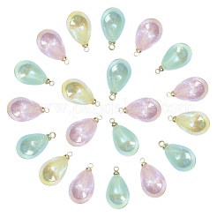 40Pcs 4 Colors Rainbow Iridescent Plating Acrylic Pendants&nbsp;MACR-CJ0001-59