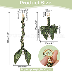 2Pcs 2 Styles Bowknot Polyester & Alloy Bag Extension Chains&nbsp;AJEW-AR0002-03
