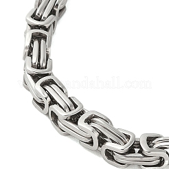 Non-Tarnish 304 Stainless Steel Byzantine Chain Bracelets Hand Polished for Men&nbsp;BJEW-B093-05P