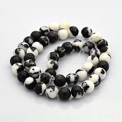 Round Natural Zebra Jasper Gemstone Beads Strands&nbsp;G-N0120-31-8mm