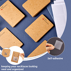 100Pcs Ractangle Kraft Paper Necklace Earring Display Cards&nbsp;AJEW-TA0001-26A