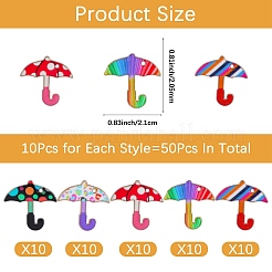 50Pcs 5 Style Alloy Enamel Pendants&nbsp;ENAM-SZ0005-88