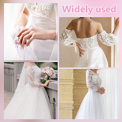 Flower Pattern Polyester Lace Cuff Mesh Long Fingerless Gloves&nbsp;AJEW-WH0455-019