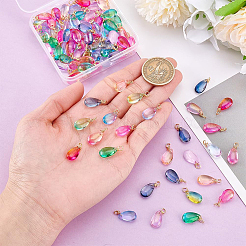 100Pcs 10 Colors Gradient Color Glass Pendants&nbsp;PALLOY-PH01757