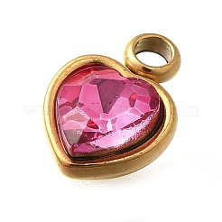 304 Stainless Steel with Rhinestone Pendants&nbsp;STAS-Q346-01G-09
