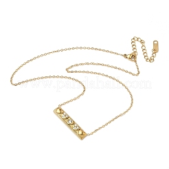 304 Stainless Steel Rhinestone Pendant Necklaces for Women&nbsp;NJEW-B150-01G-01
