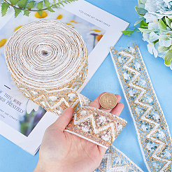 Sparkle Polyester Embroidery Ribbon&nbsp;OCOR-WH0070-76B