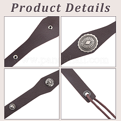 1Pc Middle Ages Retro Imitation Leather Viking Headbands&nbsp;OHAR-CL0001-02A