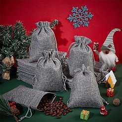 25Pcs Burlap Packaging Pouches Drawstring Bags&nbsp;ABAG-FP0001-02