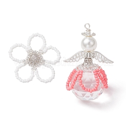 2Pcs 2 Styles Glass Seed Bead Pendants&nbsp;PALLOY-MZ00710