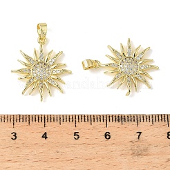 Brass Micro Pave Clear Cubic Zirconia Pendants&nbsp;KK-A290-03G