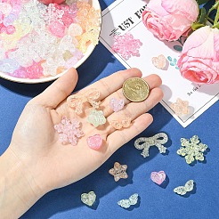 180Pcs 6 Styles Transparent Crackle Acrylic Beads&nbsp;OACR-YW0004-30