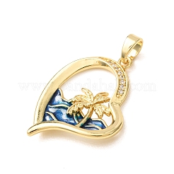 Brass Micro Pave Clear Cubic Zirconia Pendants&nbsp;CU-CBA8A7D-02G-C